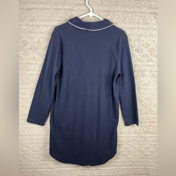 Vintage Lauren Ralph Lauren Blue Nightie Sz Medium with Pockets Monogrammed - Picture 11 of 14